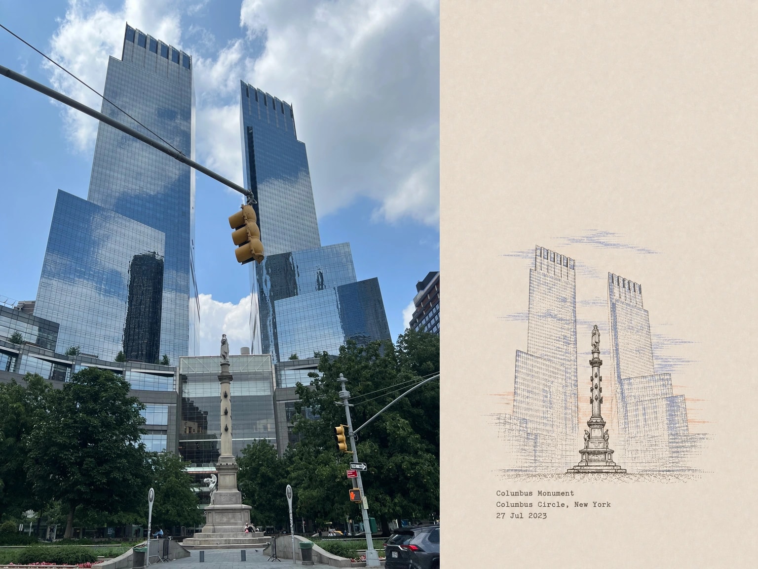 Columbus Monument, Columbus Circle, New York, 27 Jul 2023