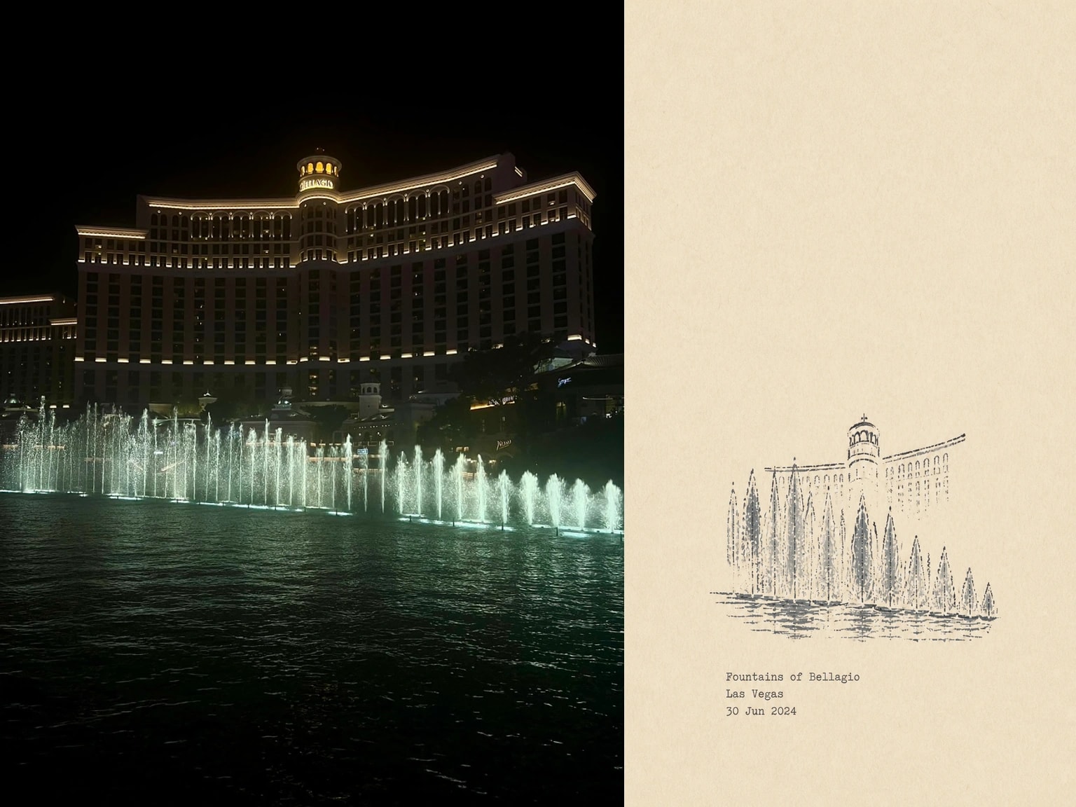 Fountains of Bellagio, Las Vegas, 30 Jun 2024