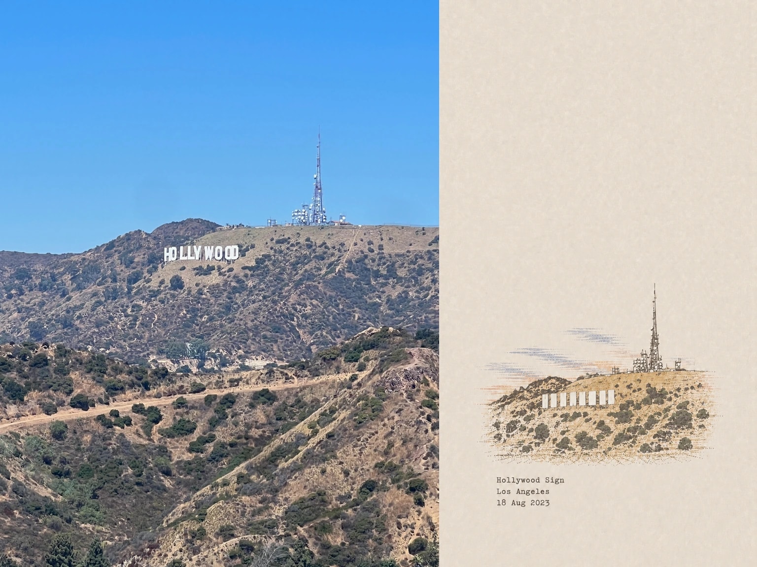 Hollywood Sign, Los Angeles, 18 Aug 2023