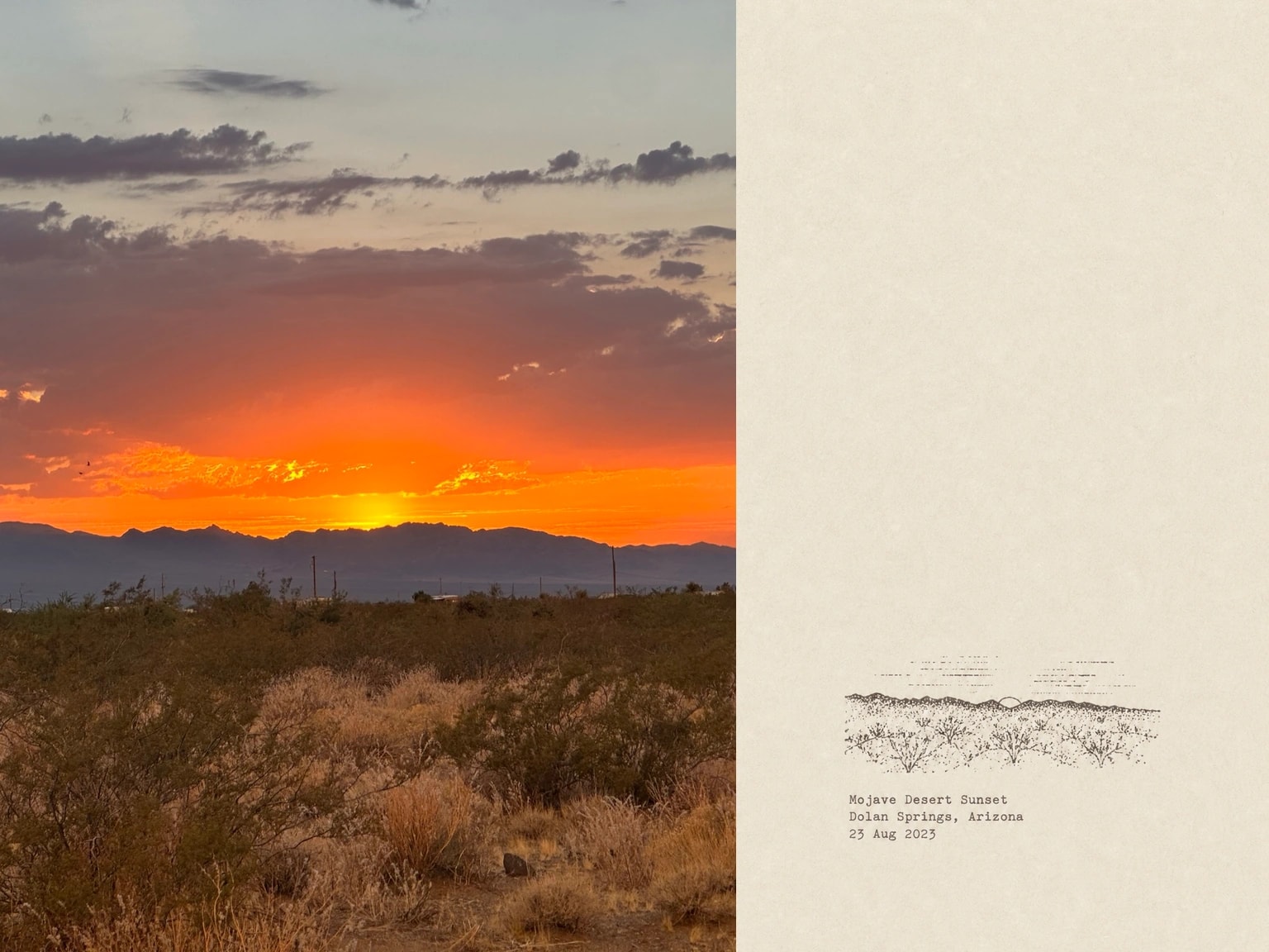 Mojave Desert Sunset, Dolan Springs, Arizona, 23 Aug 2023