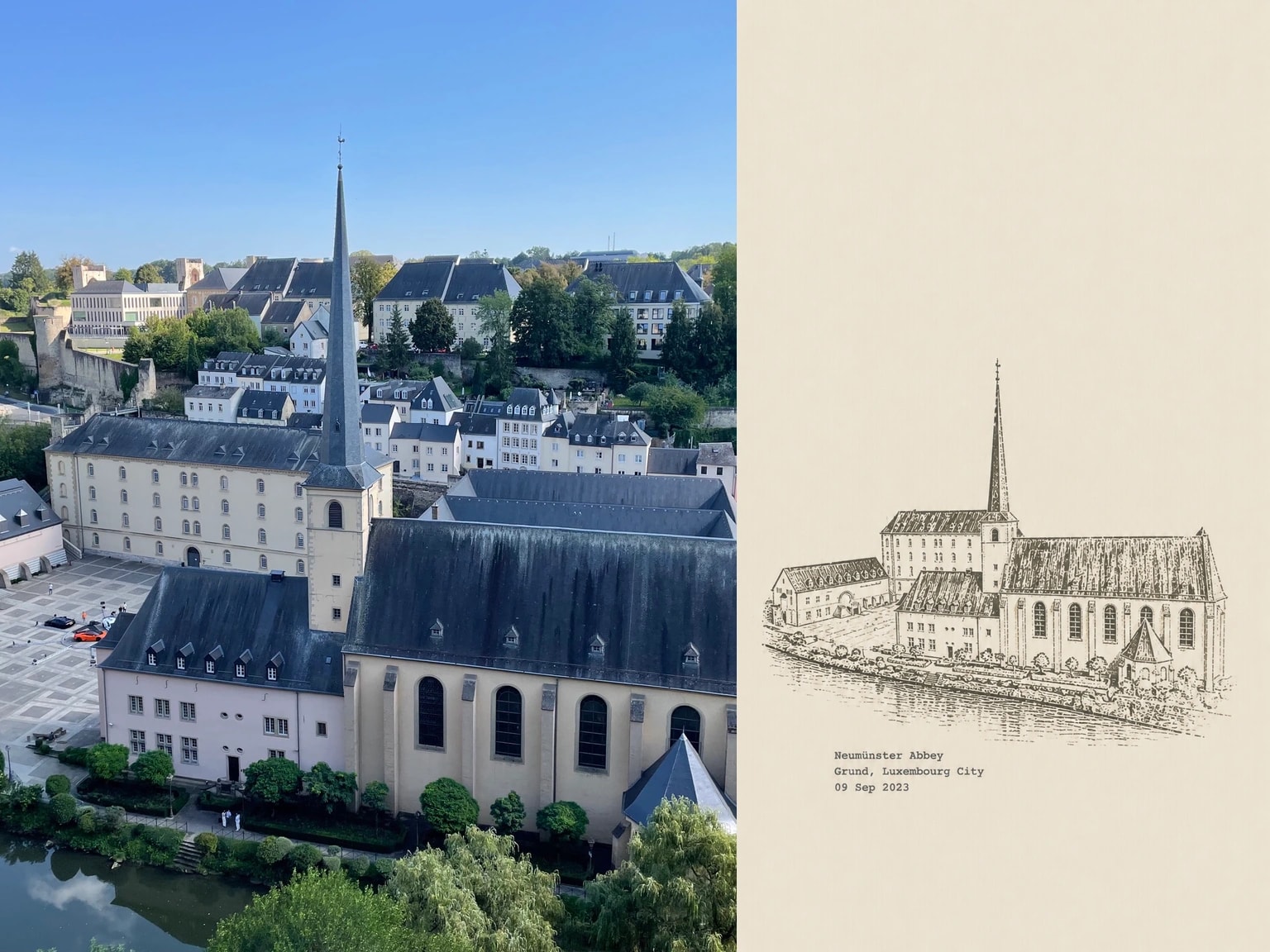 Neumünster Abbey, Grund, Luxembourg City, 09 Sep 2023