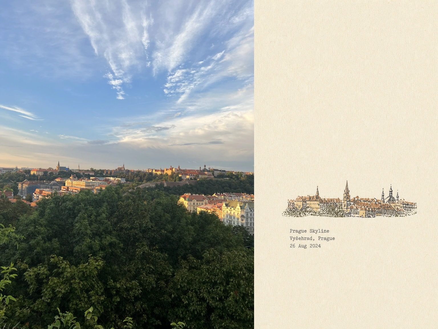Prague Skyline, Vyšehrad, Prague, 26 Aug 2024