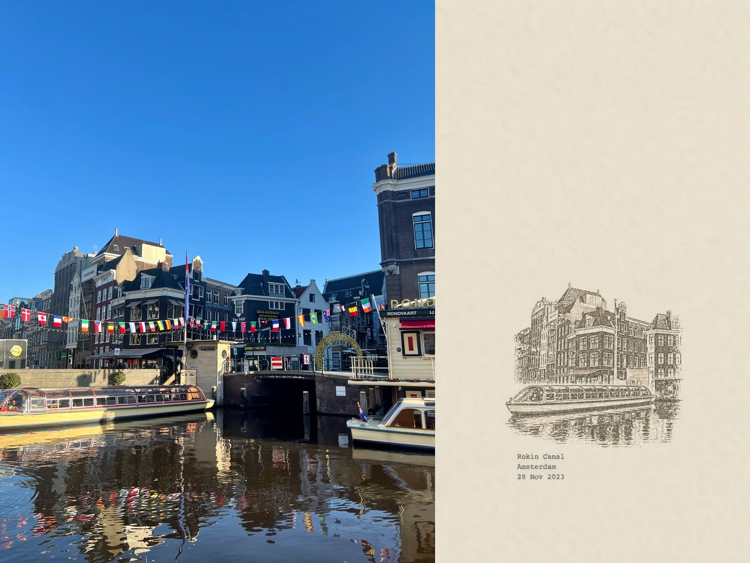 Rokin Canal, Amsterdam, 28 Nov 2023