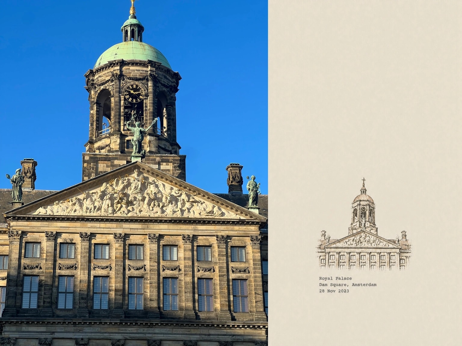 Royal Palace, Dam Square, Amsterdam, 28 Nov 2023