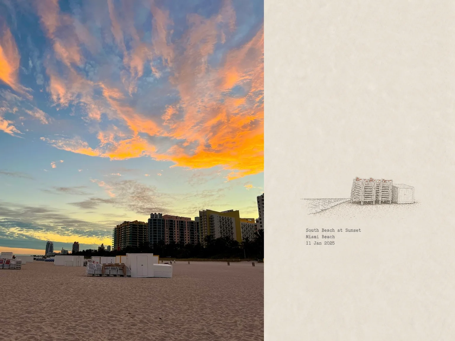 South Beach at Sunset, Miami Beach, 11 Jan 2025