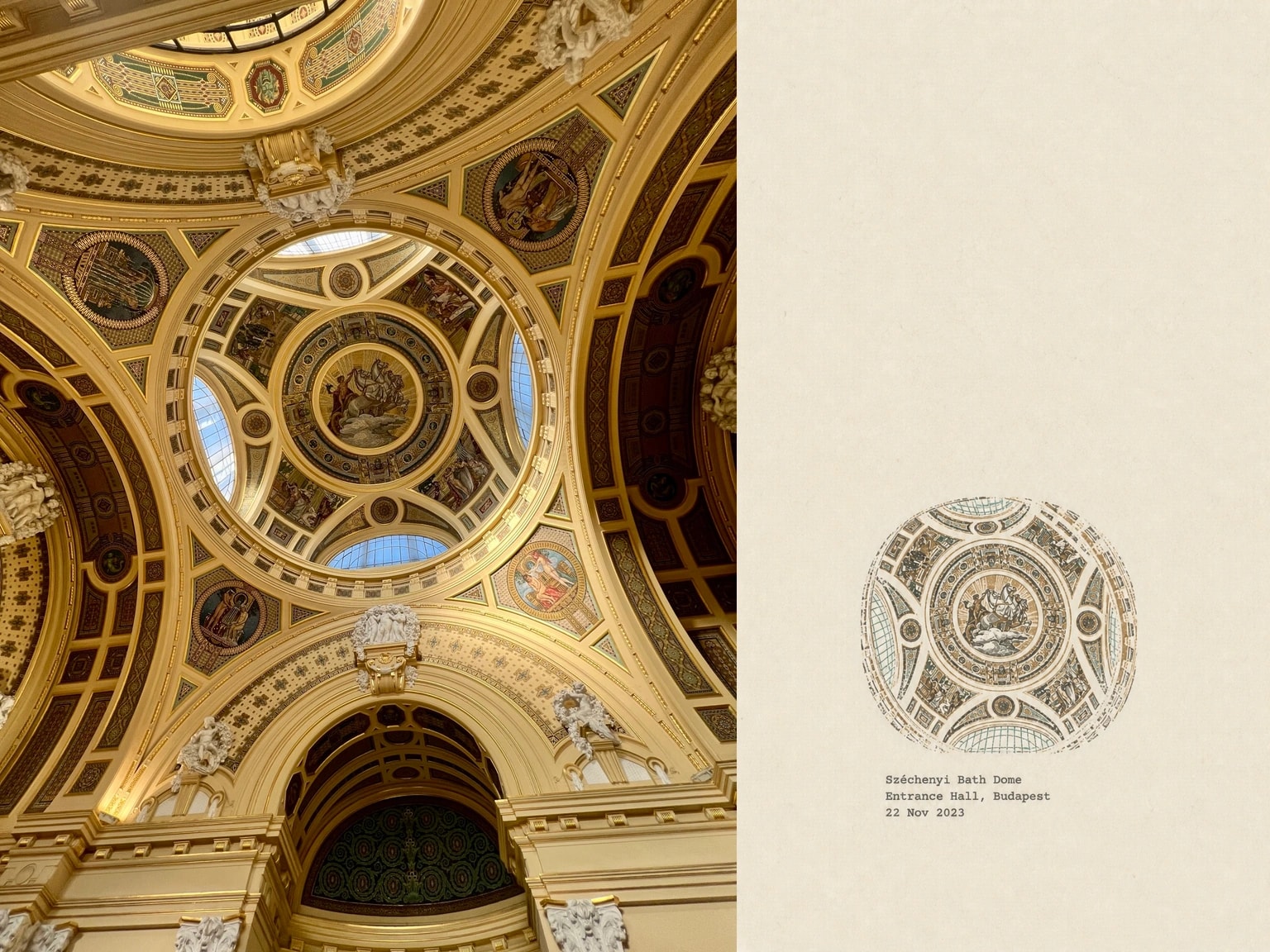 Széchenyi Bath Dome, Entrance Hall, Budapest, 22 Nov 2023