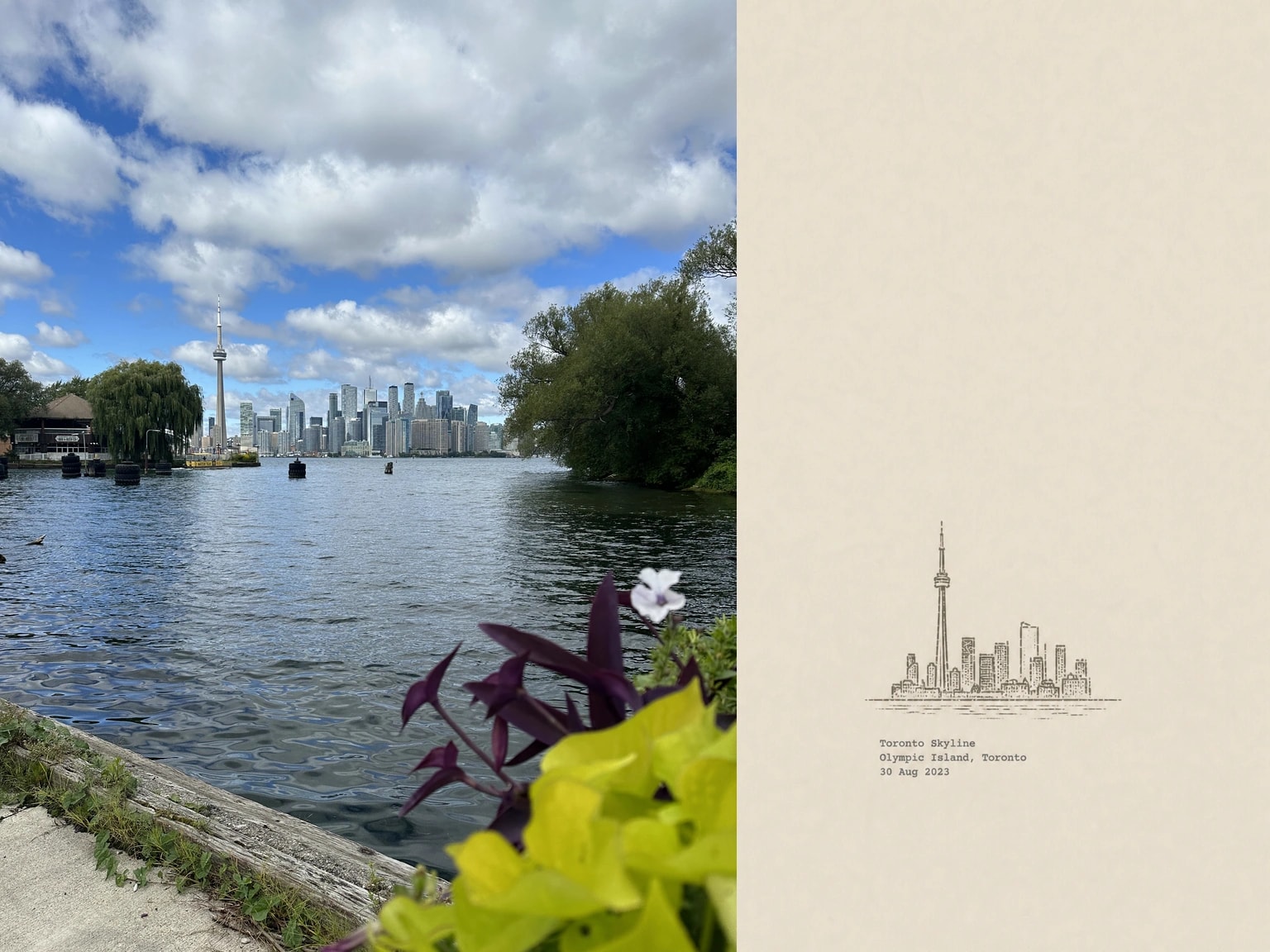 Toronto Skyline, Olympic Island, Toronto, 30 Aug 2023